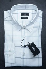 Hugo Boss 205 Men's Lukas Regular Fit White Check Cotton Casual Shirt S