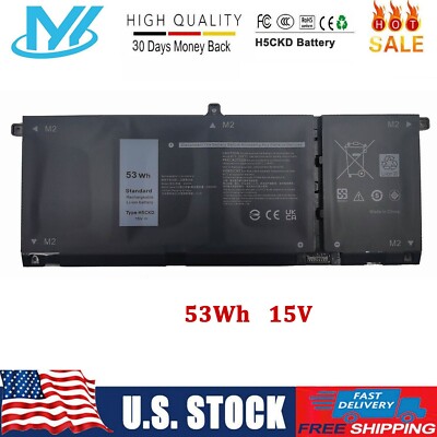   H5CKD Battery For Dell Inspiron 7300 7306 7500 7506 2-in-1 Silver TXD03 53Wh