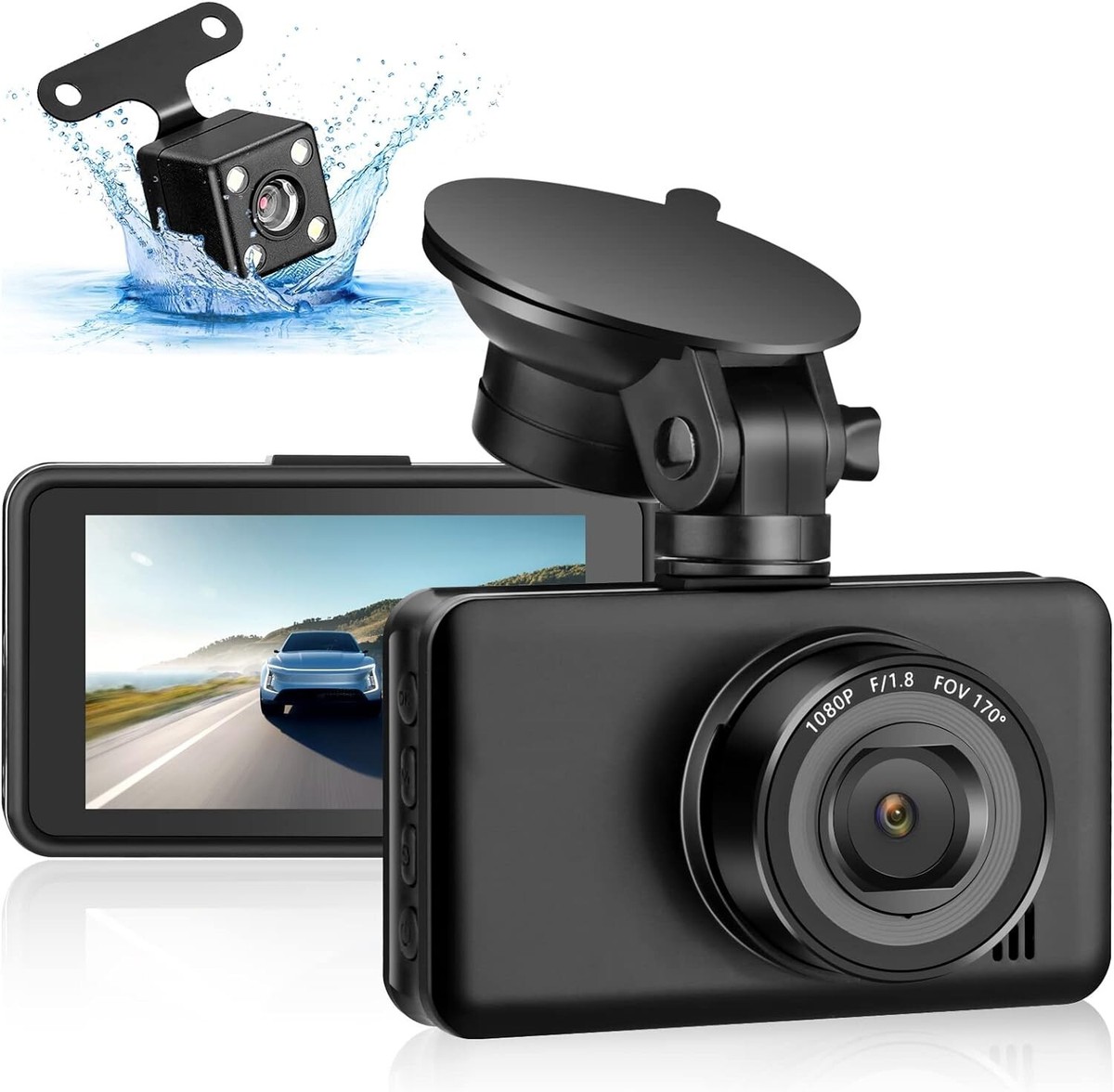Dash Cam Auto 4K + 1080p, Doppia Telecamera (170°+140°), GPS, WiFi, Visione Notturna - Con Registrazione Loop E Monitoraggio Parcheggio