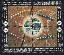 UN New York 1994 Natural Disaster Reduction, MNH block of 4, sc#650a