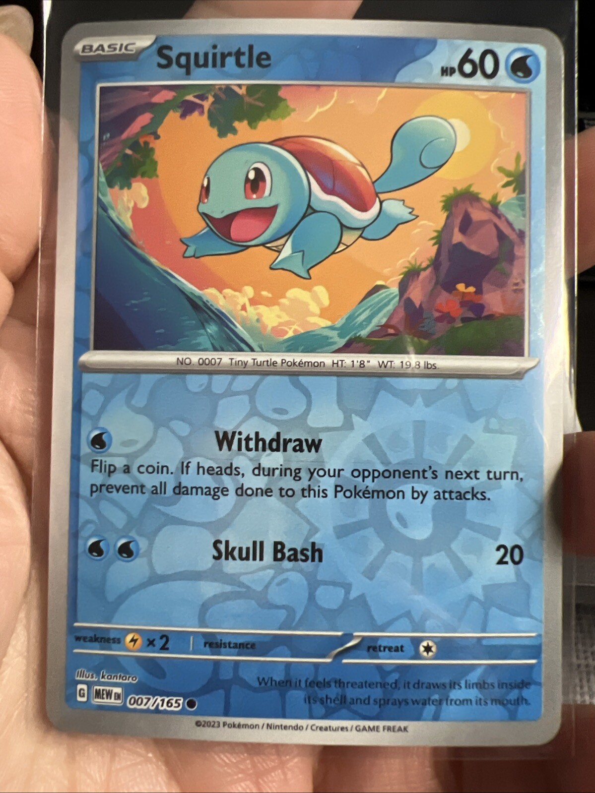 2023 Pokemon Scarlet & Violet 151 English squirtle Reverse Holo 007/165 MINT