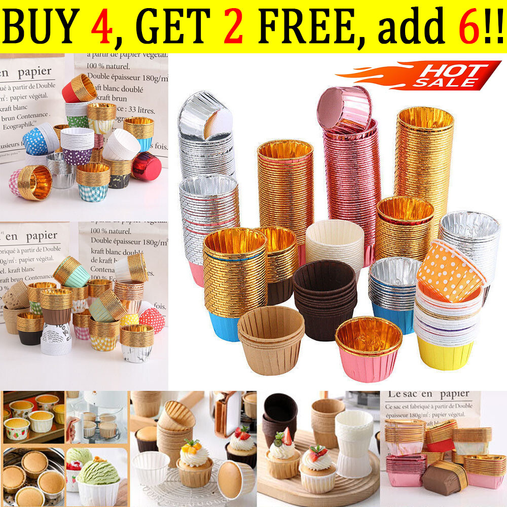 50x Large Paper Cups Cupcake Wrappers Muffin Cases Baking Cup Cake
