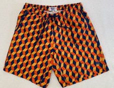 beach bros swim Trunks Mens Med Orange/blue