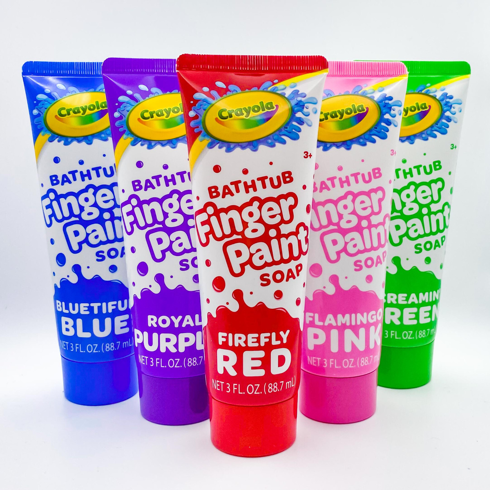 LOT of 5 Crayola Bathtub Finger Paint Soap Kids 3oz Blue Red Green
