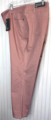 Avenue Womens JEANS 26 Dusty Pink Rose Luxe Sateen Straight Leg High Rise  NEW
