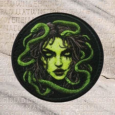 Medusa W/Snakes Patch iron-on Applique, Gorgon Greek Myth, Gothic, Biker