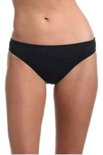 La Blanca Women 12 Island Goddess Solid Hipster Bikini Swimsuit Bottom Black NWT