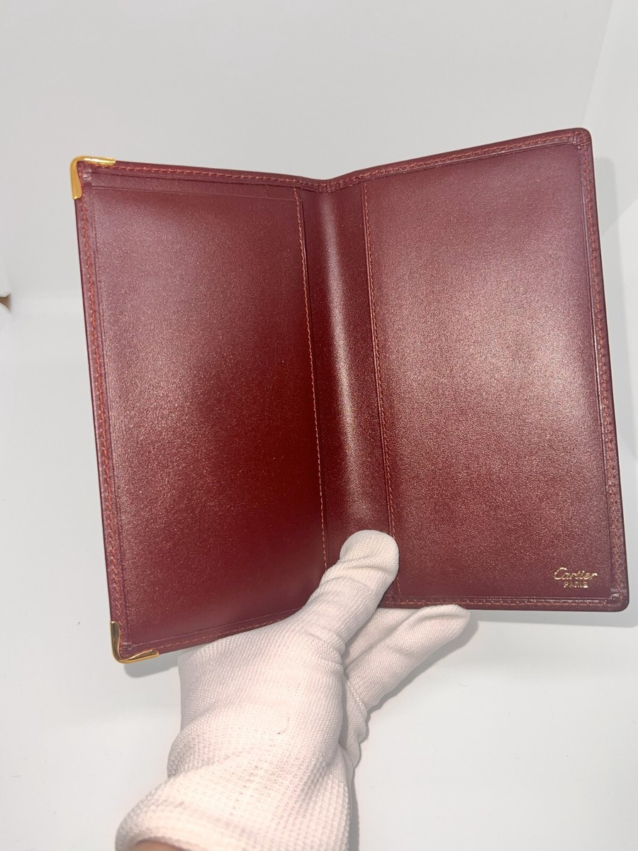 Vintage Cartier Paris Bordeuex Burgundy Leather Soft Wallet Case