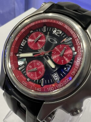 Oakley Holeshot Red Dial Chronograph Men's watch | eBay