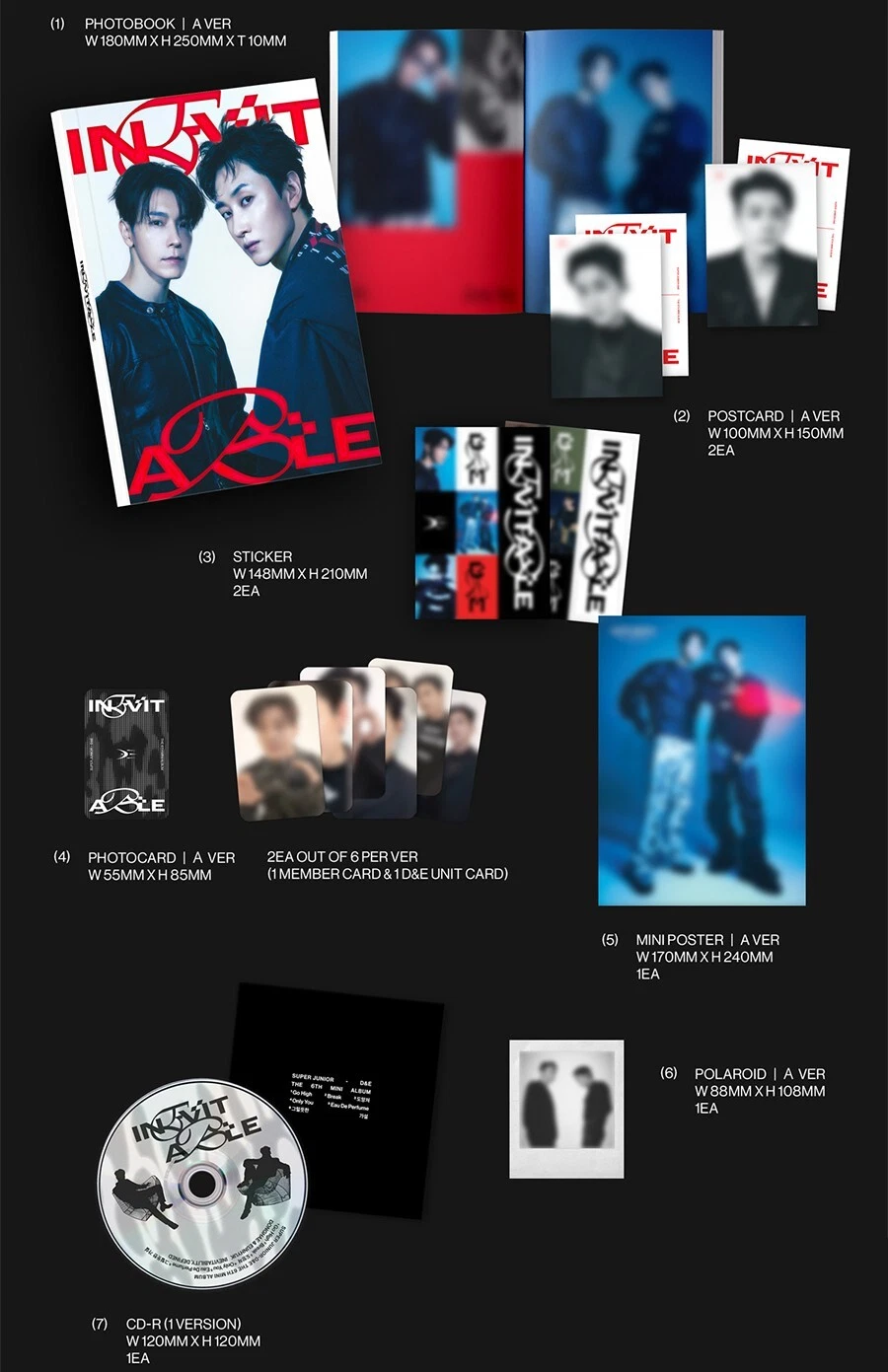 SUPER JUNIOR D&E INEVITABLE Album 2 Ver SET/2CD+2 PhotoBook+10