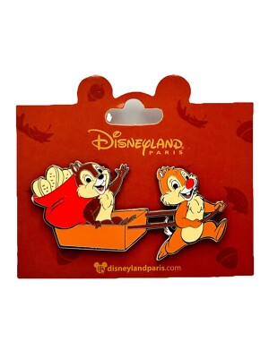 Disneyland Paris Chip & Dale Pin 2022 Dale Pulling Chip In a Wagon w/Nuts