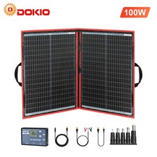 Dokio 100W 12v Foldable Solar Panel Kit Monocrystalline Portable Camping RV Boat