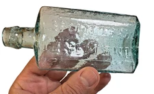 Antique Bottle HUNT'S LINIMENT Sing Sing New York Open Pontil C E Stanton 1830s