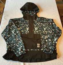 Sweaty Betty By Merrell Ascend Anorak Whisper Jacket Leopard Print Hooded Size L