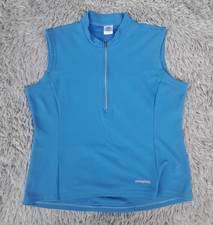 Vtg Patagonia Cycling Jersey Womens Large Blue Half Zip Sleeveless Made in USA