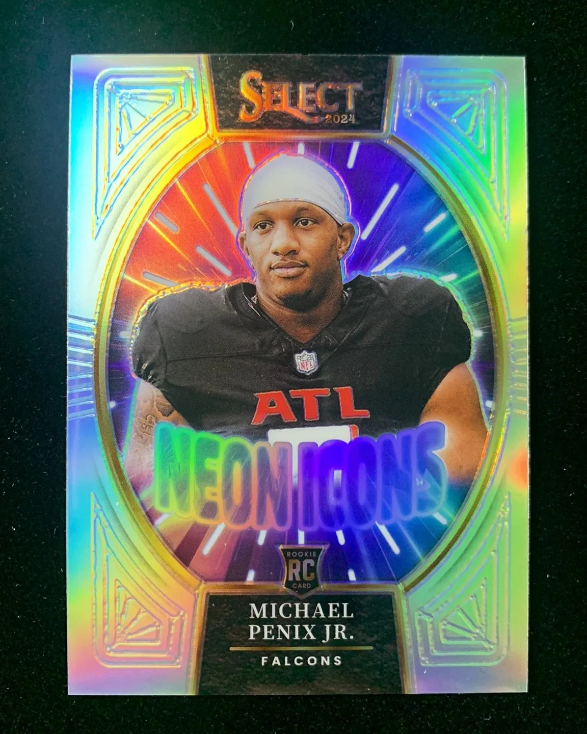 2024 Panini Select Neon Icons Silver Prizm Michael Penix Jr. RC Rookie #10 GL12