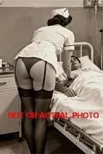 Photo 6x4" Nurse On A Ward Vintage Style Sexy Woman Cute Stockings Photograph