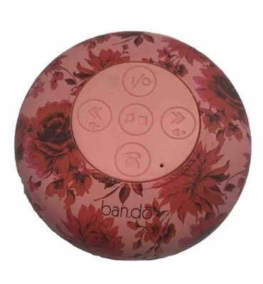 ban.do  Bando Pink Floral Bluetooth Shower Speaker with USB Charging Cord
