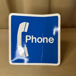 Vintage PAY PHONE Decal Sticker 7”x7” NOS Blue & White 