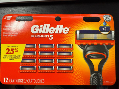 Gillette Fusion 5 Razor Blades 12 Cartridges - Sealed - Genuine- New