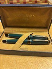 Waterman Expert 1 Set Füllfederhalter F/ Fountain Pen Green + Rollerball PEN