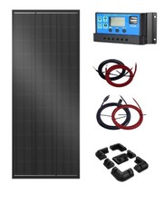 100W Watt Mono Solar Panel kit BLACK 12V for Boat RV Caravan Home Off Grid UK