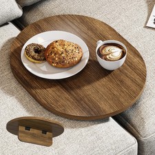 Asgolion Sofa Tray Between Cushion, 15.75"x12.6" Wood Couch Tray, Folding Cou...