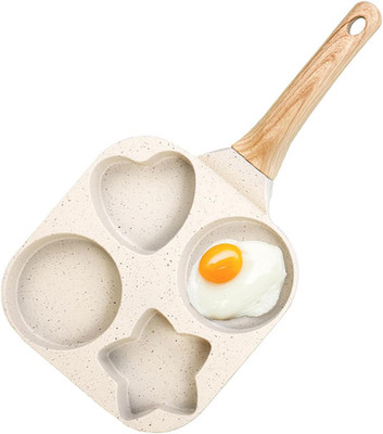 Nonstick 4-Cup Divided Grill Skillet, 7.5 Inch Healthy Granite Egg Frying Pan wi
