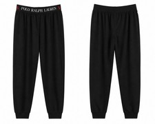 Polo Ralph Lauren Womens Sleep Pants Black Logo Waistband Lounge M NWT