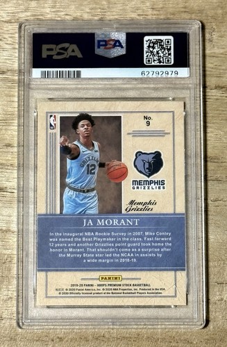 2019 2020 NBA Hoops Premium Ja Morant Rookie Class PSA 9 Memphis Grizzlies - Picture 2 of 2