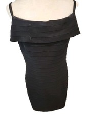 Adrianna Papell Little Black Dress Womens 12 Cocktail Sheath Knee Length LBD