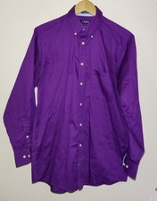 Chaps Mens Purple Twill Button Down Dress Shirt Long Sleeve 15-15.5  32/33 M