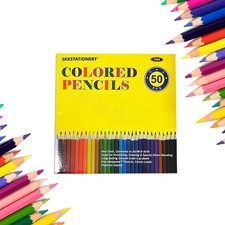 50Pcs Non-Toxic Colored Pencils with Presharpened Tips - Vibrant Art Supplies