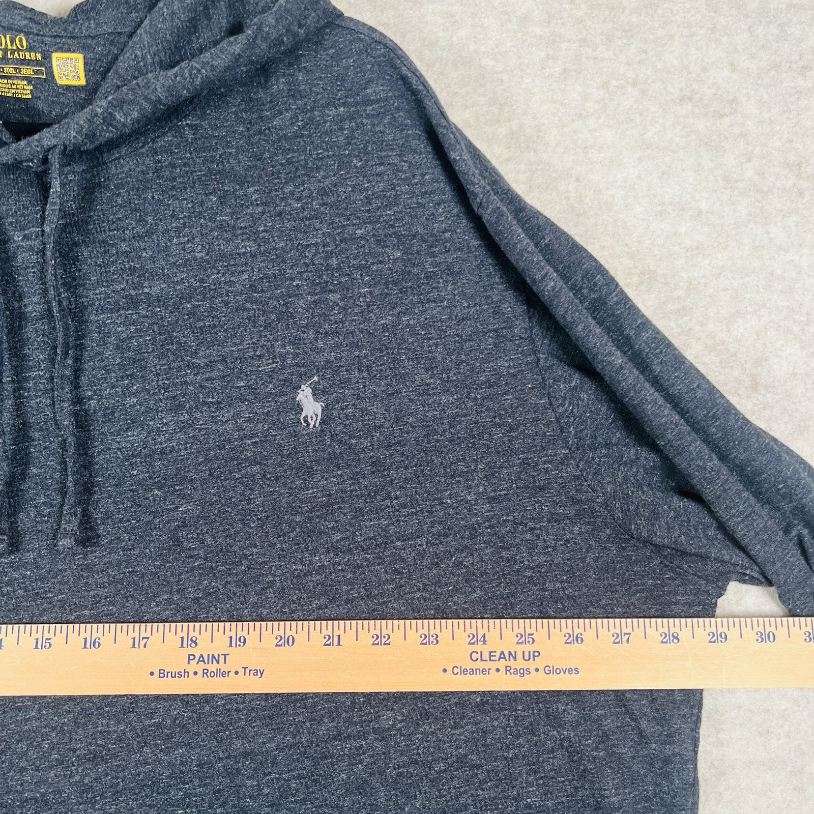 Polo Ralph Lauren Hooded Long Sleeve T-Shirt Mens 3XLT Embroidered Charcoal Gray thumbnail 9