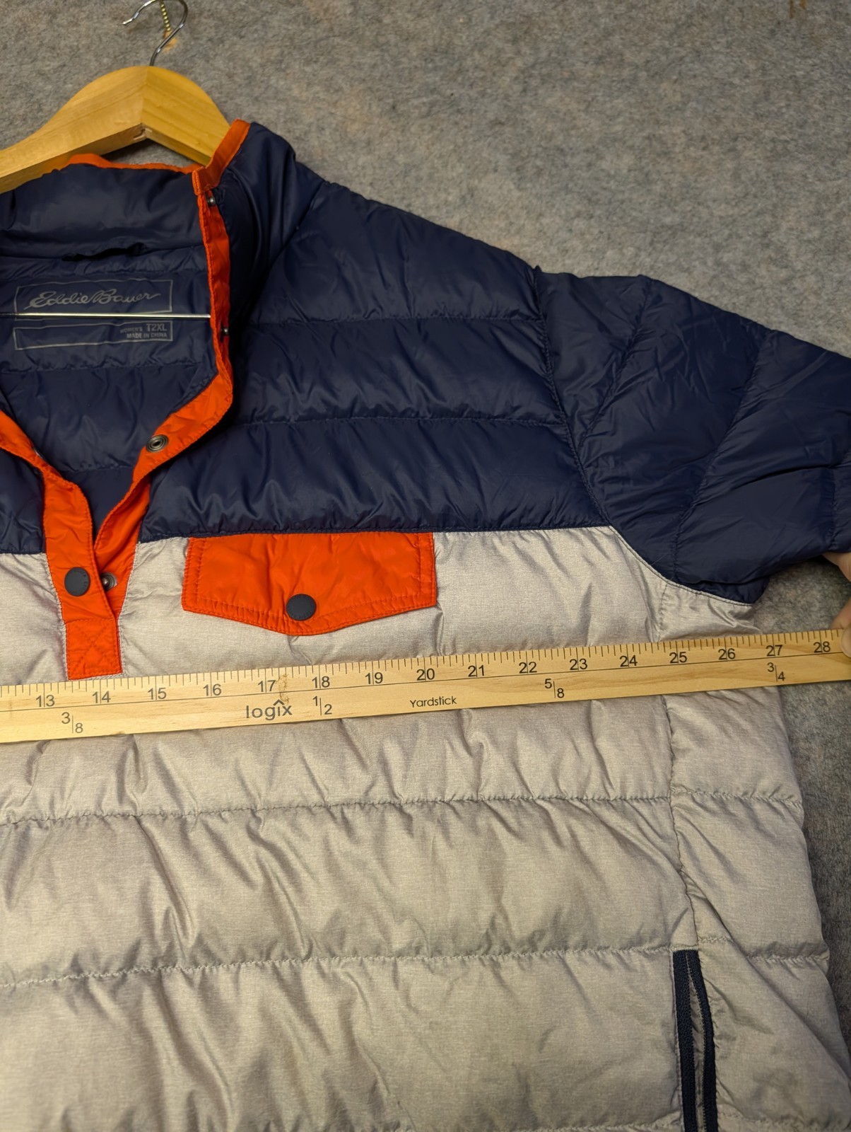 Eddie Bauer Stratuslite Jacket Womens T2XL 650 Down Fill 1/4 Snap Pullover Warm image 9