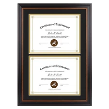 Double 8.5x11 Diploma Frame, Black over Gold Double Mat or 14x20 without Mat ...