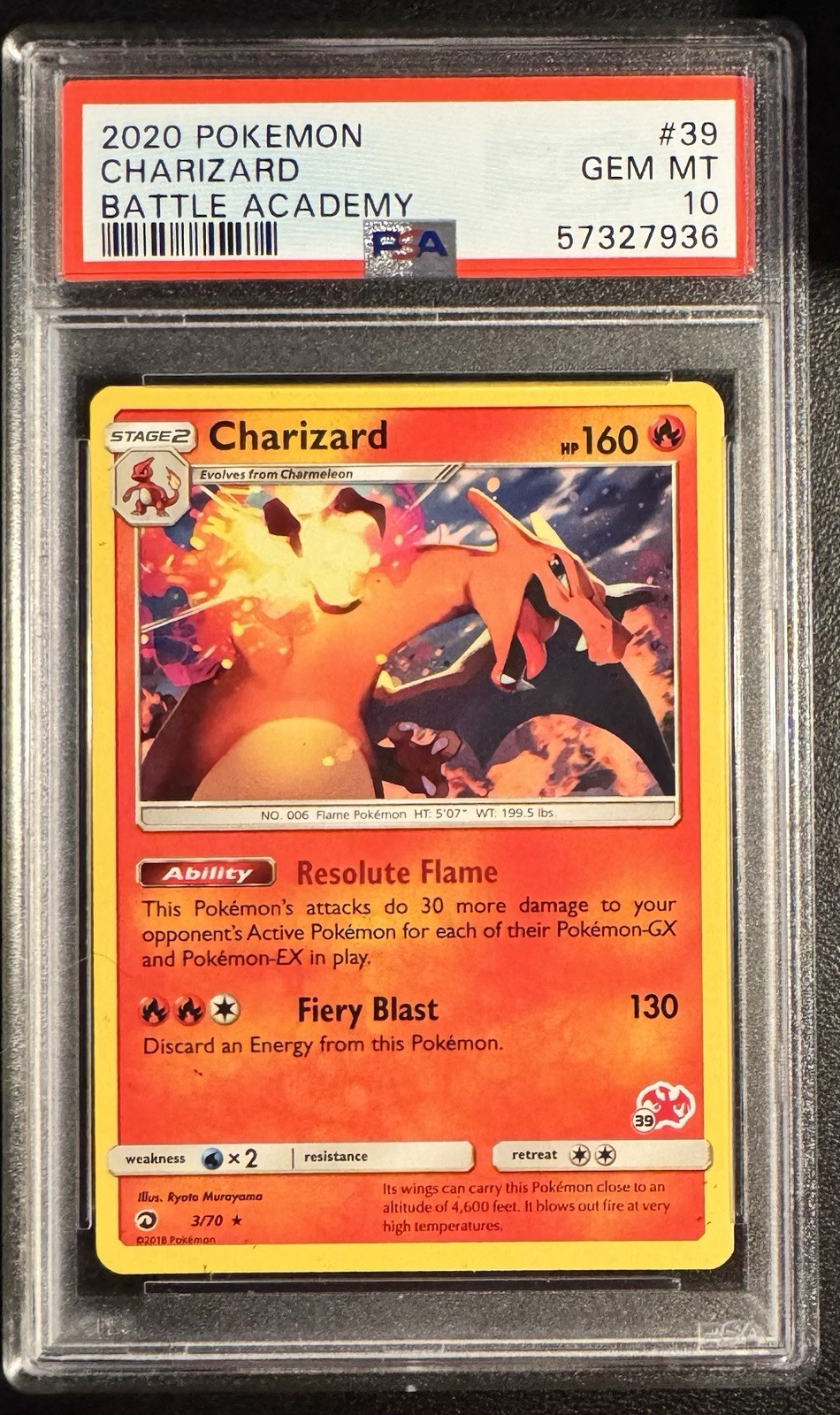 2020 Pokemon Battle Academy 39 Charizard PSA 10 Card GEM MINT Free Ship NEW CERT