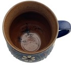 Vintage MCM Roth Keramik Coffee Mug K. Euler Design Blue Glaze & Flowers Germany — photo 4