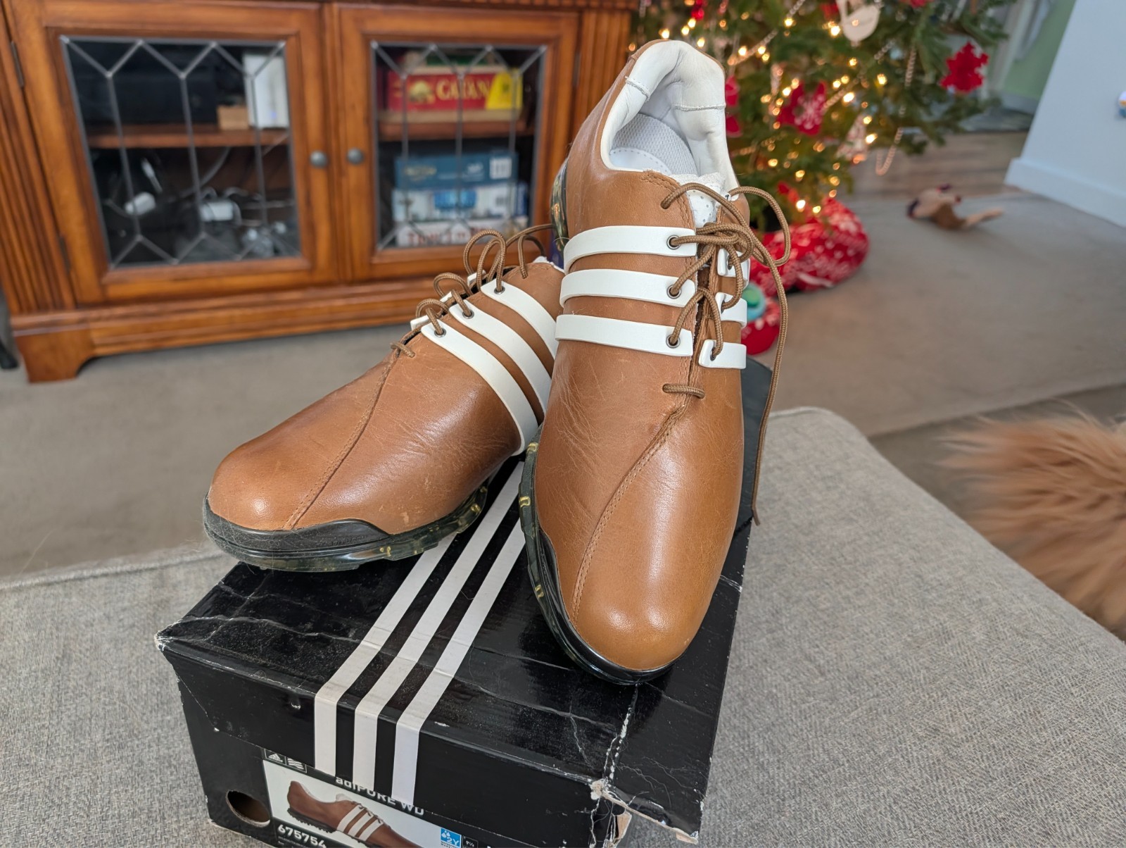 Adidas adiPURE 10 WD golf shoe in hickory NIB