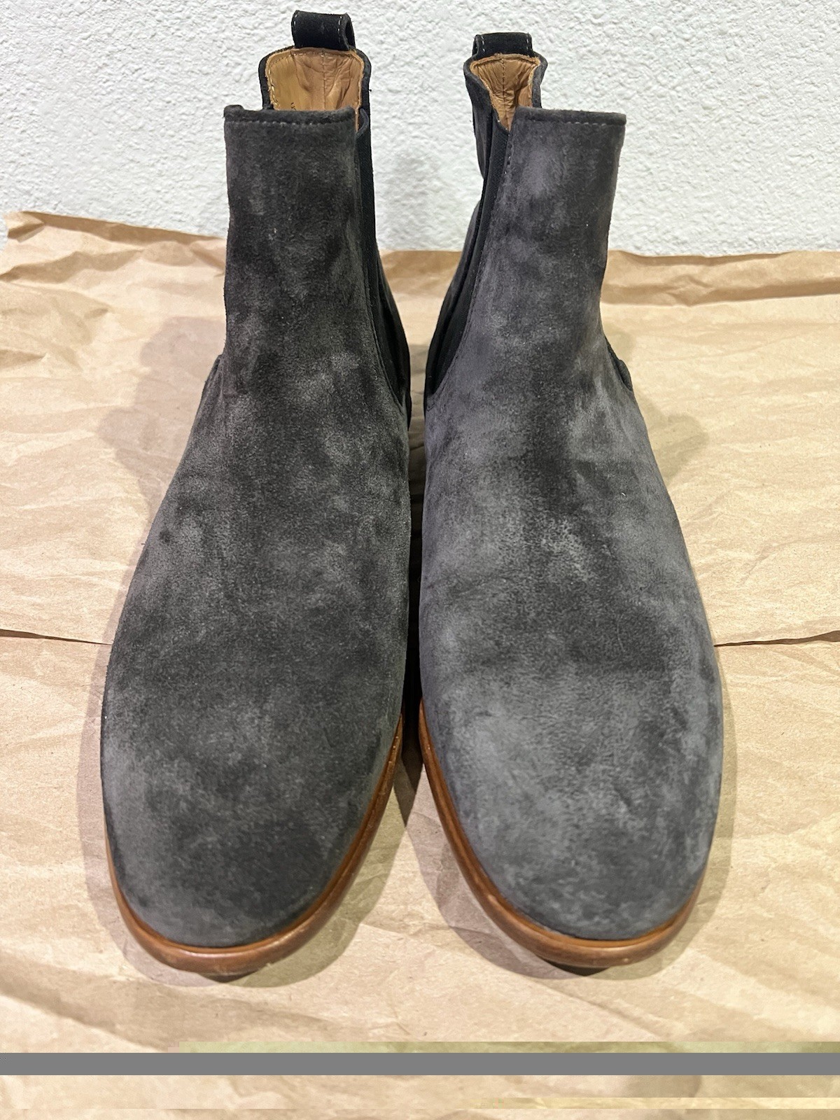 Vince Men’s Chelsea Boots Slate Blue Suede Made in Italy US 10 44EU