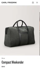 Carl Friedrik Compact Weekender Charcoal Nubuck Suede