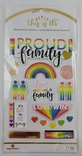 This Is Us Dimensional Stickers Paper House 17 PC Proud Family Rainbow Pride