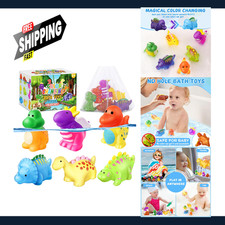 Color Changing Dinosaur Bath Toys for Toddlers 1-8 No Hole Safe BPA Free Toddler