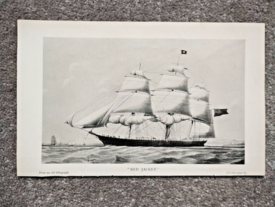 Rote Jacke Clipper Schiff - Antikdruck - 1921