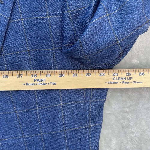 Bullock & Jones Blazer Uomo Taglia 48R Tuta Giacca Due Bottoni Plaid Lana USA Casual - Foto 7 di 16