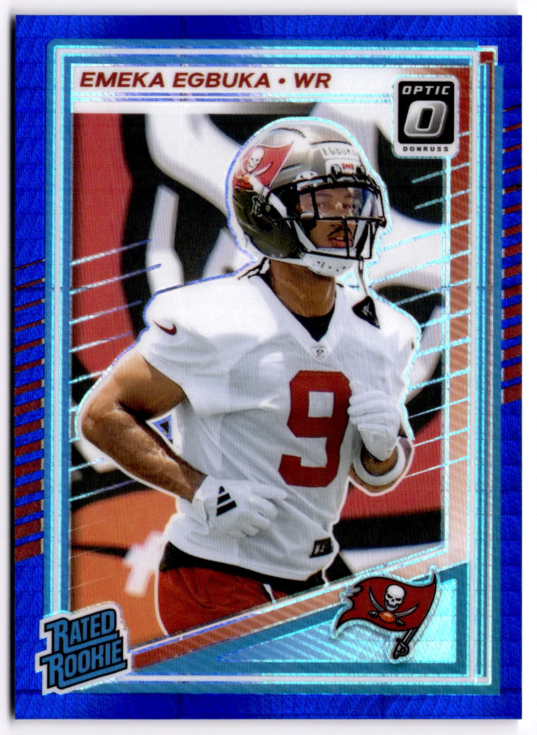 2025 Donruss Optic Emeka Egbuka #265 Blue Hyper Tampa Bay Buccaneers