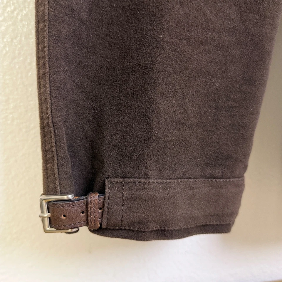 Gunex 裤子女式 6 码棕色锥形腿裤踝扣意大利制造 — 第 3/4 张图片