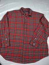 Vintage Ralph Lauren The Big Shirt XXL Red Plaid Cotton Oxford Button Down 90s