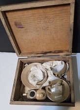 Large lot of Vintage 1950's / Peach Child Tea Set - MADE IN JAPAN W/ WOOD BOX