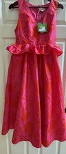Kate Spade NY x Target Classic Rose Peplum Midi Dress  NWT Size 12 Pink Red